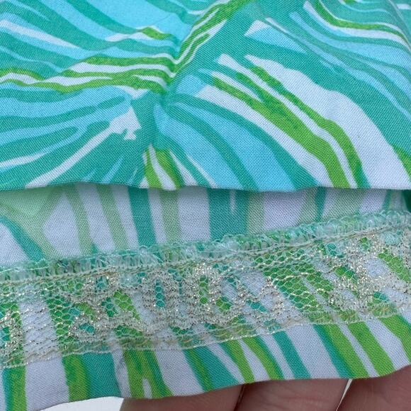 Lilly Pulitzer Jeanine Shorts Green Fronds Size 4 summer‎ bright floral palm - Picture 5 of 10